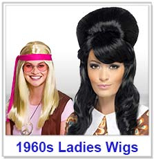 1960s Hippy Ladies Wigs