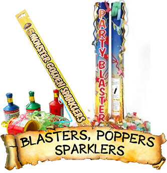 Confetti Cannons, Poppers and Sparklers
