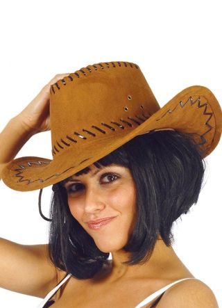Light Brown Stitched Cowboy Hat