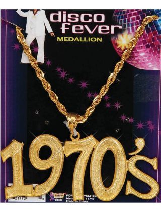Disco Fever Medallion - 1970s Necklace