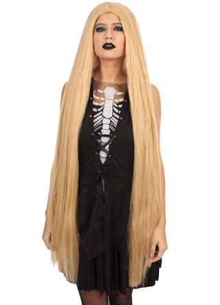 Extra Long Blonde 40" Straight Centre Parting Wig