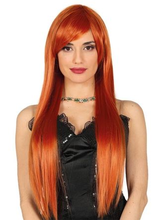 Long Straight Ginger Wig with Side Fringe 80cm