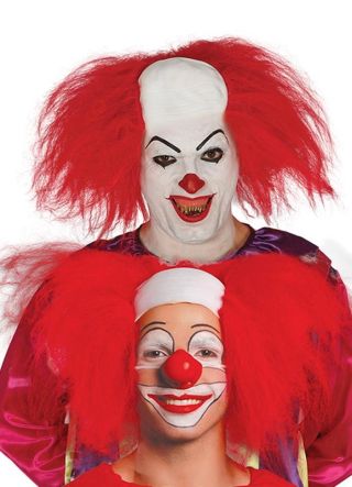 IT Clown-Bald Cap Wig with Red Hair