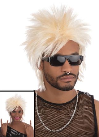 80's Rock Idol Blonde Spiky Shag Wig