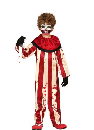 Striped Killer Clown Kids Costume