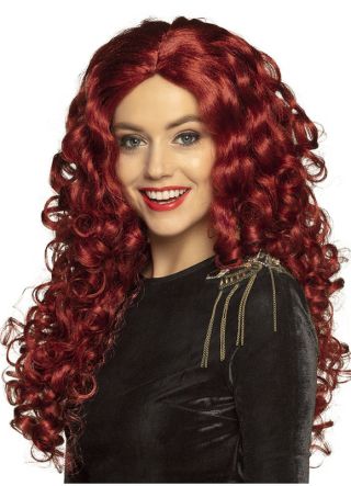 Long Curly Ruby Red Wig 