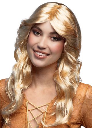 70’s Blonde Centre Parting Curl Wig 