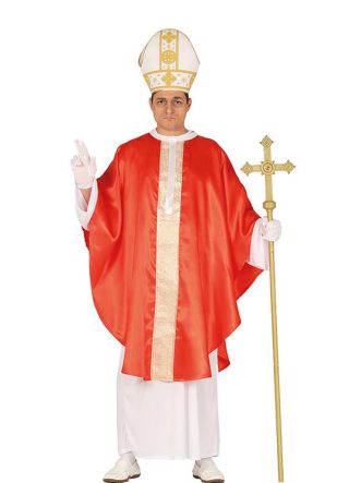 Pope Costume - White Cassock and Red Chasuble