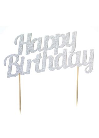 Happy Birthday Diamond Cake Topper