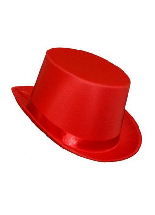 Top Hat - Satin Red