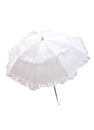 White Lace And Cloth Parasol