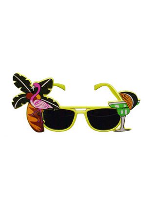 Hawaiian Cocktail Sunglasses Yellow