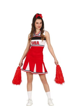 USA High School Cheerleader – Teen Costume - Red