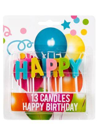 ‘Happy Birthday’ Colourful Candles – 13pk