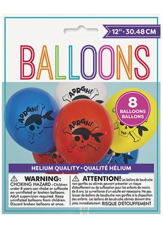 AHOY Pirate Balloons 30.48cm – 8pk