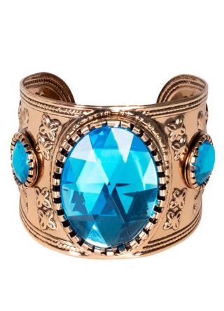 Ancient-Style Turquoise Blue Stone Wrist Cuff