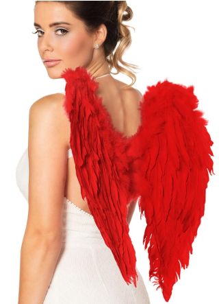 Angel Wings Medium Red Pointy Feather 50cm x 50cm