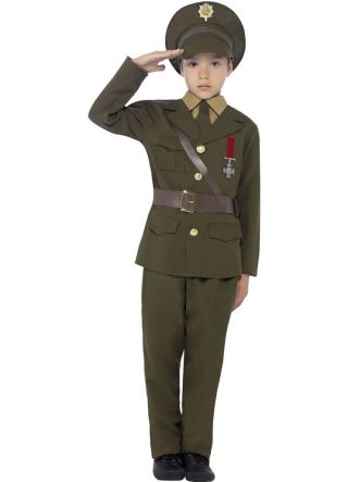 Army Officer - Green Uniform - Boys Costume