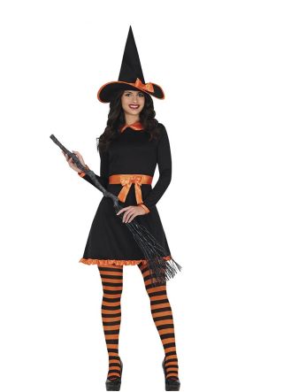 Bewitching Beauty – Orange and Black Witch - Ladies Costume