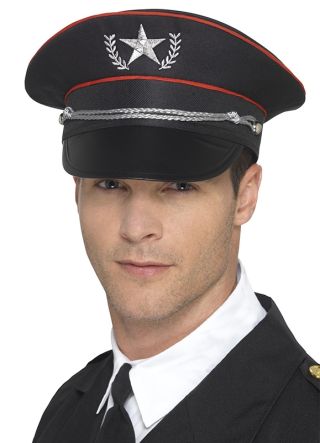 Military Hat – Black and Red