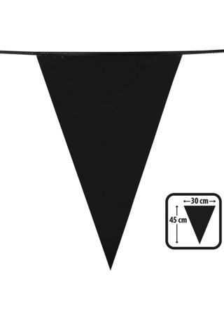 Large Black Triangular Plastic Bunting 43cm x 30cm - 10m