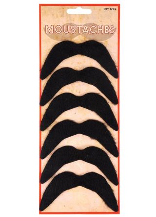 Black Mexican Moustache (6 pack)