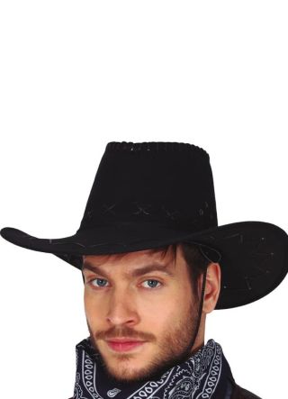 Black Stitched Cowboy Hat