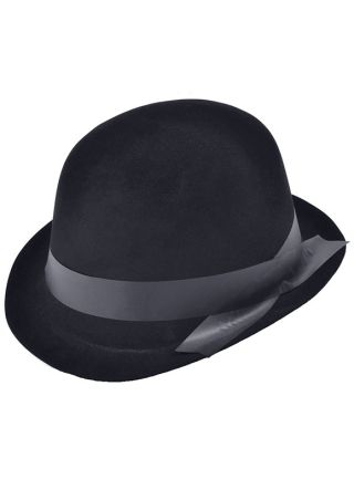 Bowler Hat Black Flocked