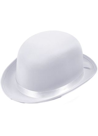 Bowler Hat White Satin
