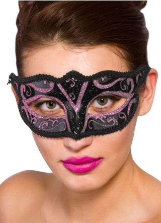 Calypso Eye Mask - Black & Pink