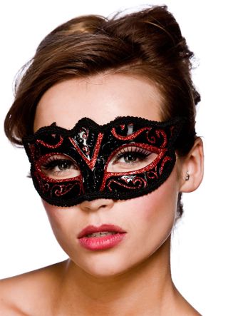 Calypso Eye Mask - Black & Red