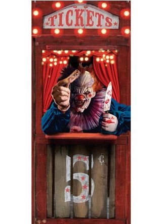 Killer Clown Carnival Door Cover - 80 x 180cm 