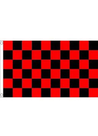 Checkered Red and Black Flag 5ftx3ft