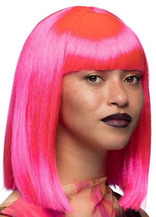 Chic Doll Neon Pink Shoulder Length Wig