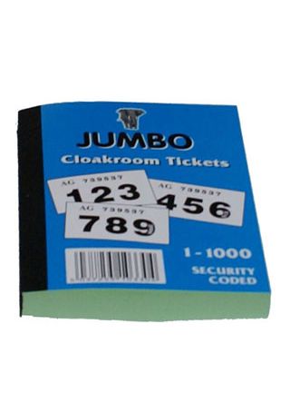 Cloakroom Tickets: 1-1000