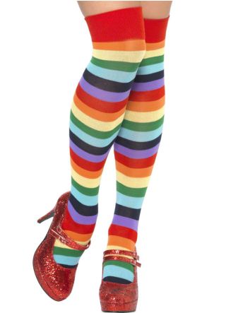 Rainbow Clown Over-the-Knee Socks