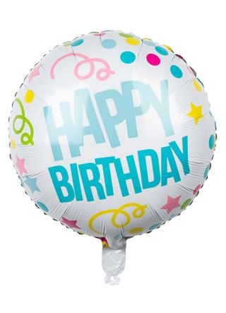 Colourful ‘Happy Birthday’ Foil Balloon – Double-Sided – Helium or Air-fill – 45cm