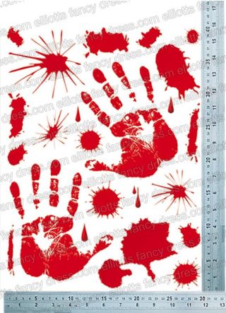 Deep Red Bloody Window Clings - Sheet 40cm x 30cm