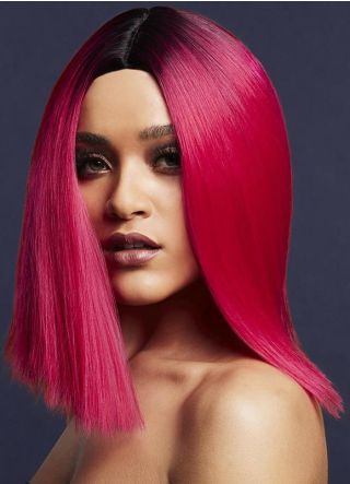 Deluxe Long Bob with Centre Parting – Magenta Pink - Styleable