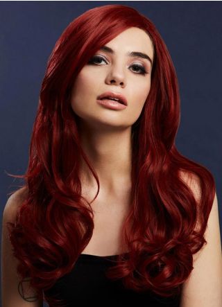 Deluxe Long Wavy Wig - Ruby Red - Styleable