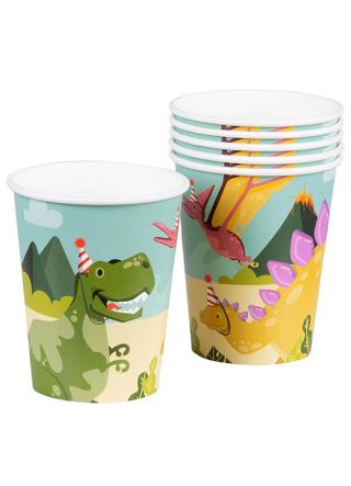 Dinosaur Paper Cups 25cl – 6pk
