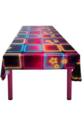 70's Disco Fever Neon Lights Table-Cover – 130cm x 180cm 