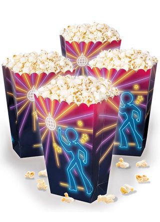 70's Disco Fever Neon Lights Popcorn Box 19cm – 4pk