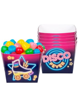 70's Disco Fever Neon Lights Small Paper Bowls - 6pk 40cl
