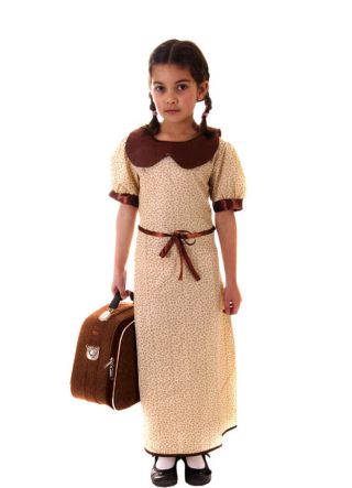 WWII Evacuee Girl - Brown - Costume