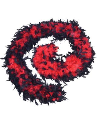 Feather Boa Black & Red 80g - 182cm