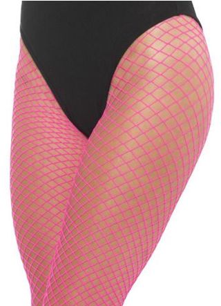Fishnet Footless Tights – Pink - Dress Size 6-18