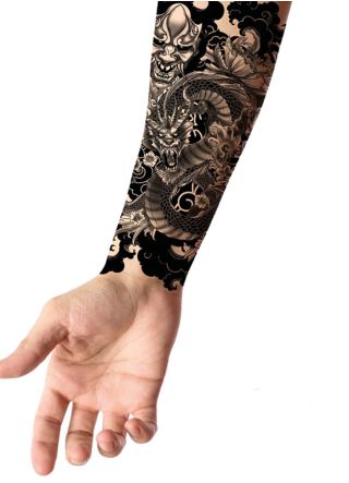 Floral Chinese Dragon – Tattoo Transfer – 24cm x 13cm