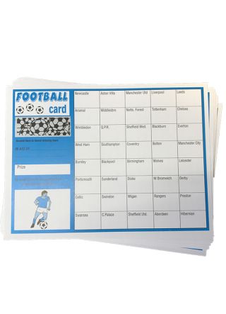 Open Stake Football Scratch Cards - 40 Teams - 10 Cards