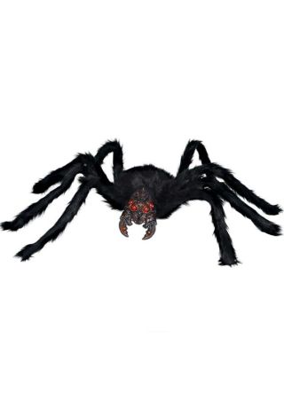 Giant Black Furry Spider with Huge Pincers & Red Eyes– 100cm